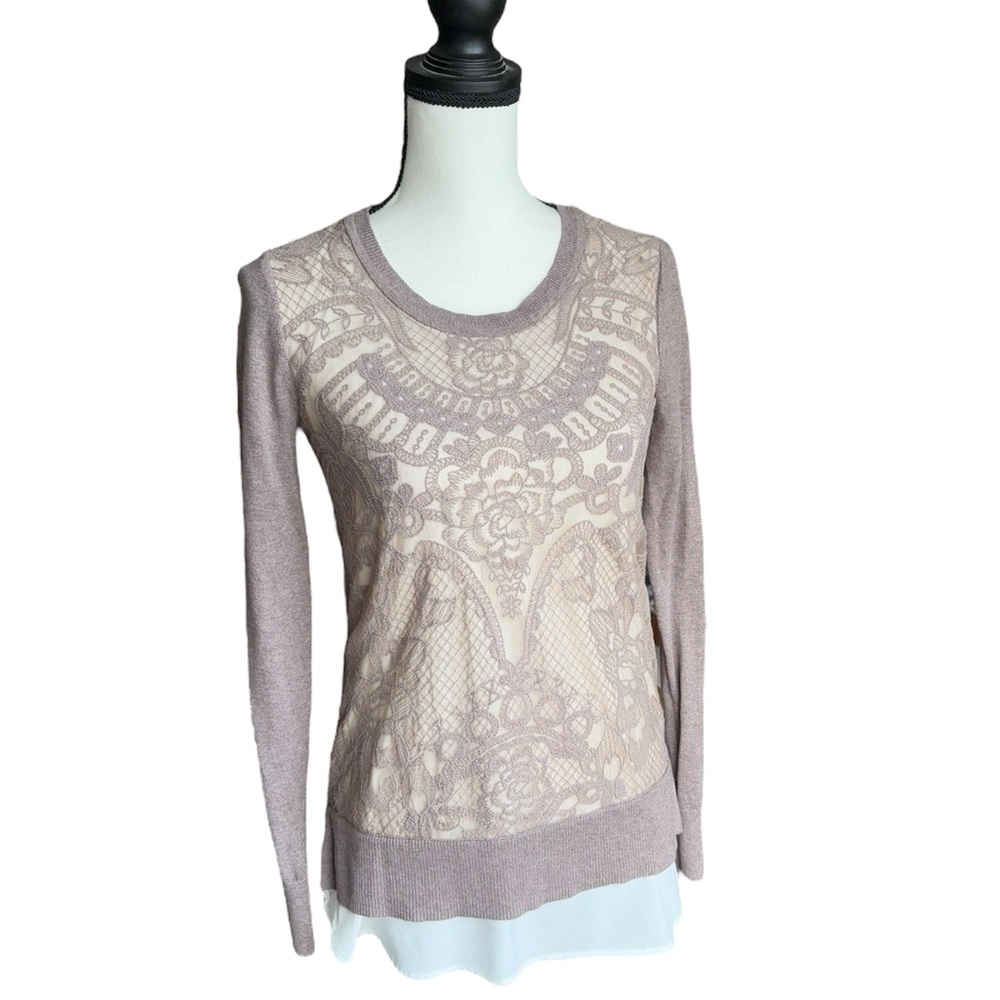 Vera Wang Lace Front Sweater